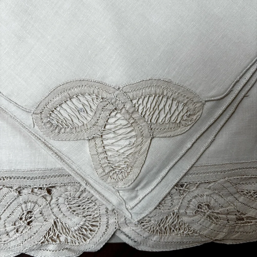 NEW Vintage Cotton Lace Trim Placemats and Napkins